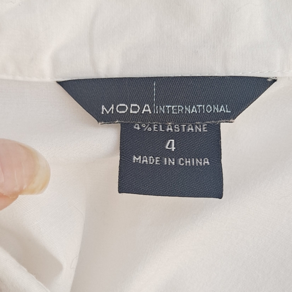 NWOT Brand New Moda International Victoria's Secret Tuxedo Top Ruffled Blouse - Picture 12 of 12